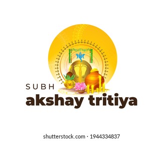 VECTOR ILLUSTRATION OFFER BANNER FOR INDIAN FESTIVAL WITH TEXT  AKSHAYA TRITIYA MEANS  AKSHAYA TRITIYA'