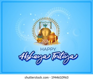 VECTOR ILLUSTRATION OFFER BANNER FOR INDIAN FESTIVAL WITH TEXT  AKSHAYA TRITIYA MEANS  AKSHAYA TRITIYA'