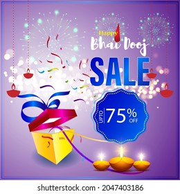 vector illustration of offer banner for an Indian festival Bhai Dooj.