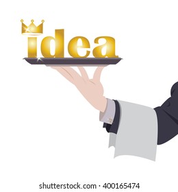 Vector illustration offer of idea on tray