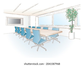 Vector illustration of the office.