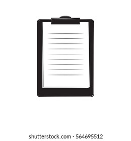 vector illustration. Office black standing on white background. With metal ring. File folder organization. File icon. Empty blank.