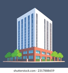 Ilustración vectorial del edificio de oficinas