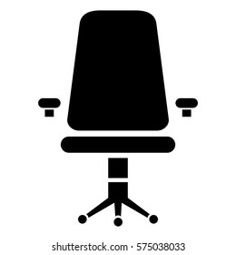 Vector Illustration of Office Chair in Black Icon
