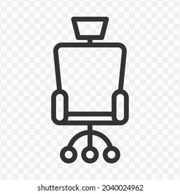 Vector Illustration Of Office Chair Icon In Dark Color And Transparent Background(png).