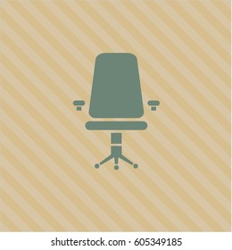 Vector Illustration of office chair icon in green color
