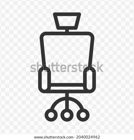 Vector illustration of office chair icon in dark color and transparent background(png).
