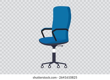 Vector illustration of an office chair on a transparent background, detailed and scalable graphic suitable for office interior decoration, business presentations
