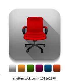 Vector Illustration Of Office Chair - Office Seat Sign 