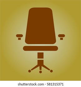 Vector illustration of Office Chair symbol icon in Brown
