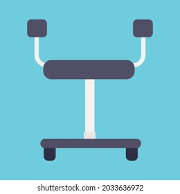 Ilustración vectorial de una silla de oficina con ruedas en la parte inferior