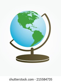Vector Illustration of a Office Desktop Globe 