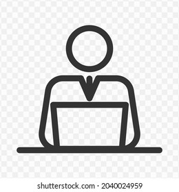 Vector Illustration Of Office Employees Icon In Dark Color And Transparent Background(png).