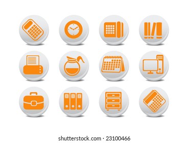 Vector illustration of office equipment buttons. You can use it for your website, application or presentation