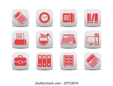 Vector illustration of office equipment icons. You can use it for your website, application or presentation