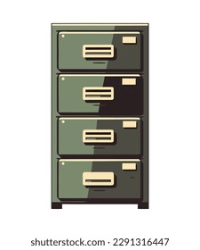 Vector illustration of office filing cabinet icon isolated