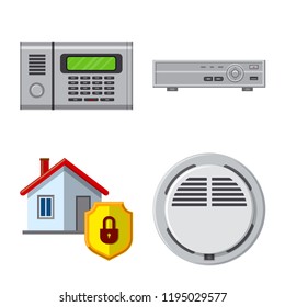 Vector illustration of office and house control icon. Collection of office and system stock symbol for web.