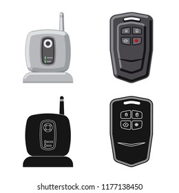 Vector illustration of office and house logo. Set of office and system vector icon for stock.