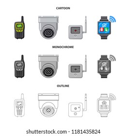Vector illustration of office and house logo. Set of office and system vector icon for stock.