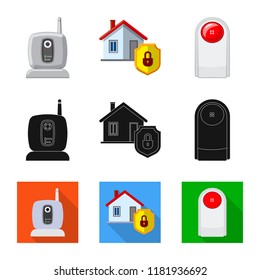 Vector illustration of office and house logo. Set of office and system stock symbol for web.