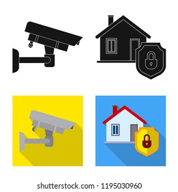 Vector illustration of office and house logo. Collection of office and system stock symbol for web.