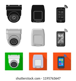 Vector illustration of office and house logo. Set of office and system vector icon for stock.