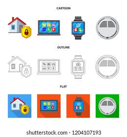 Vector illustration of office and house logo. Set of office and system stock symbol for web.