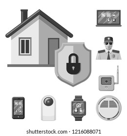 Vector illustration of office and house logo. Collection of office and system vector icon for stock.