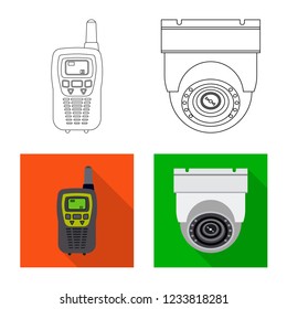Vector illustration of office and house logo. Set of office and system vector icon for stock.