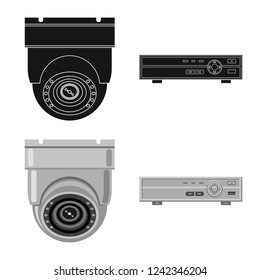 Vector illustration of office and house logo. Collection of office and system stock symbol for web.