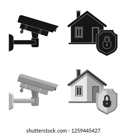 Vector illustration of office and house logo. Set of office and system vector icon for stock.