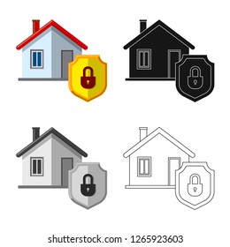 Vector illustration of office and house logo. Collection of office and system stock symbol for web.