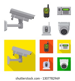 Vector illustration of office and house logo. Collection of office and system vector icon for stock.