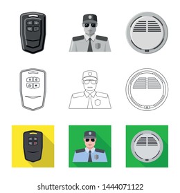 Vector illustration of office and house logo. Collection of office and system vector icon for stock.