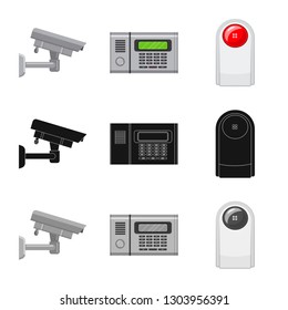 Vector illustration of office and house sign. Collection of office and system vector icon for stock.