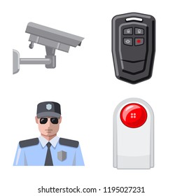 Vector illustration of office and house symbol. Set of office and system vector icon for stock.