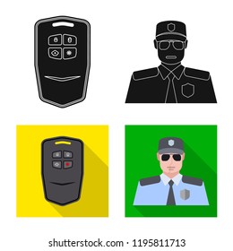 Vector illustration of office and house symbol. Set of office and system vector icon for stock.