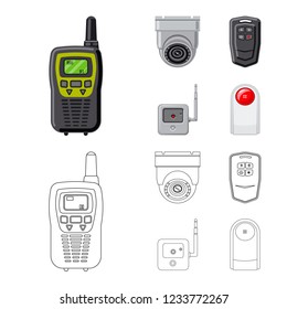 Vector illustration of office and house symbol. Collection of office and system stock symbol for web.