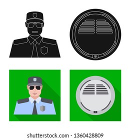 Vector illustration of office and house symbol. Set of office and system stock vector illustration.