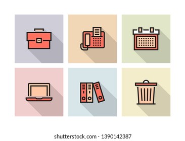 VECTOR ILLUSTRATION AND OFFICE ICON CONCEPT