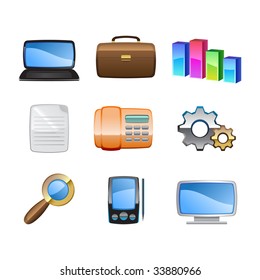 Vector Illustration of the office items icon set.