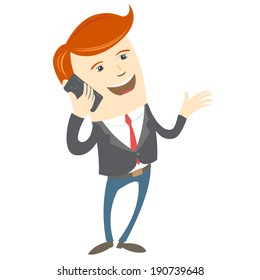 Vector Illustration of Office man phone talking 