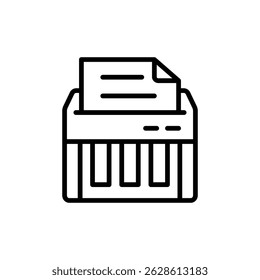 Vector Illustration of an Office Paper Shredder - Secure Document Disposal Equipment for Confidential Data Protection