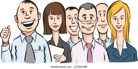 Vector illustration of office people crowd. Easy-edit layered vector EPS10 file scalable to any size without quality loss. High resolution raster JPG file is included.