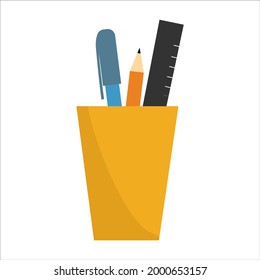 Vector illustration for the office or school in a simple flat style