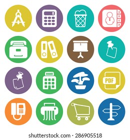 Vector illustration of office set icon