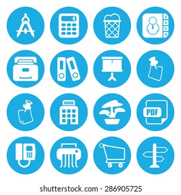 Vector illustration of office set icon