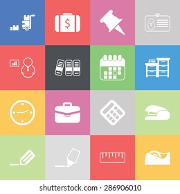Vector illustration of office set icon