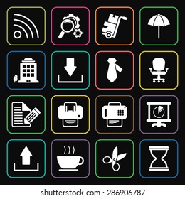 Vector illustration of office set icon