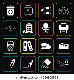 Vector illustration of office set icon